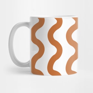 Brown vertical wavy curly lines pattern Mug